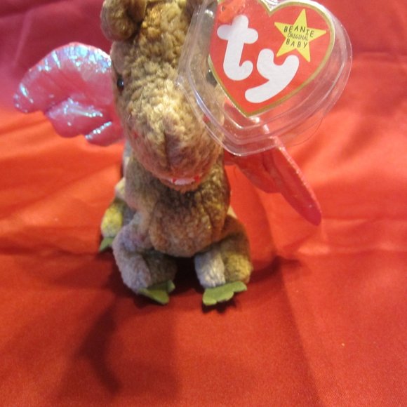 RARE VTG TY ORIGINAL BEANIE BABY "SCORCH" DRAGON 7/31/98 W/ERRORS - Picture 1 of 10